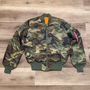 Alpha Industries MA-1 Intermediate Flight Jacket Reversible Camo Mens S Bomber